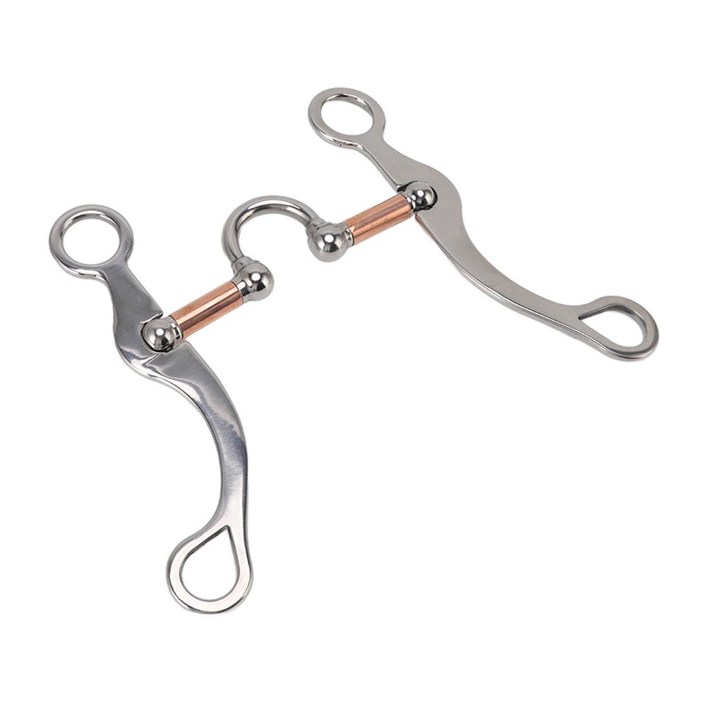 Horse Snaffle Bit Stainless Steel Rose Gold Plated Horse Gag Loose Ring Outdoor Garden Cultivation