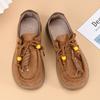 Vintage Beaded Casual Soft Sole Womens Breathable Loafers Comfortable Daily Walking Shoes