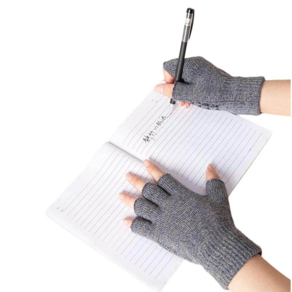 Warm Half Finger Gloves Non-slip Skiing Gloves New Driving Mittens  Unisex