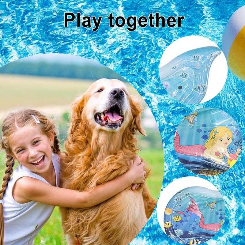 Inflatable Water Pad Toddler And Pet Patting Mat Fish Shape Patting Pad For Bedroom Bathroom Outdoors Living Room