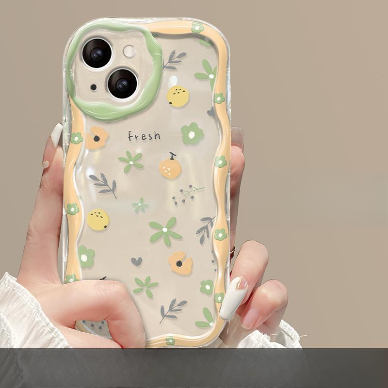 Applicable To Apple 15 Mobile Phone Case IPhone 14/13promax3 Full Screen Floral Chain 11/12 Transparent Silicone