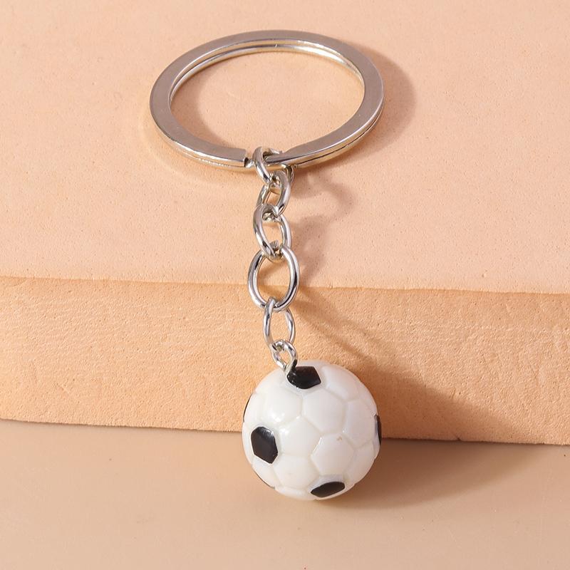 Cute Resin Simulated Sports Ball Keychain Football Rugby Key Ring Pendant for Women Girls Handbag Decor DIY Jewelry Gift