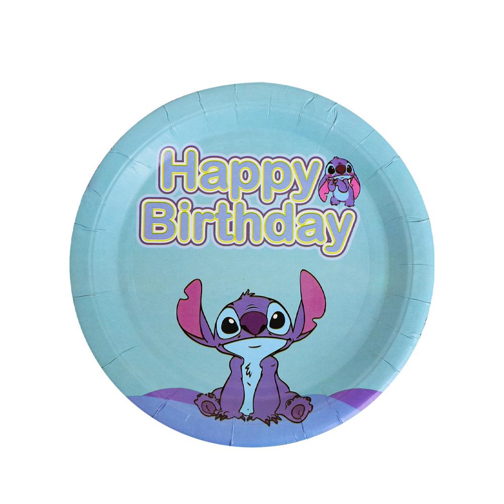 Blue Stitch Birthday Party Disposable Tableware Set - Plates, Cups, and Napkins for Boys