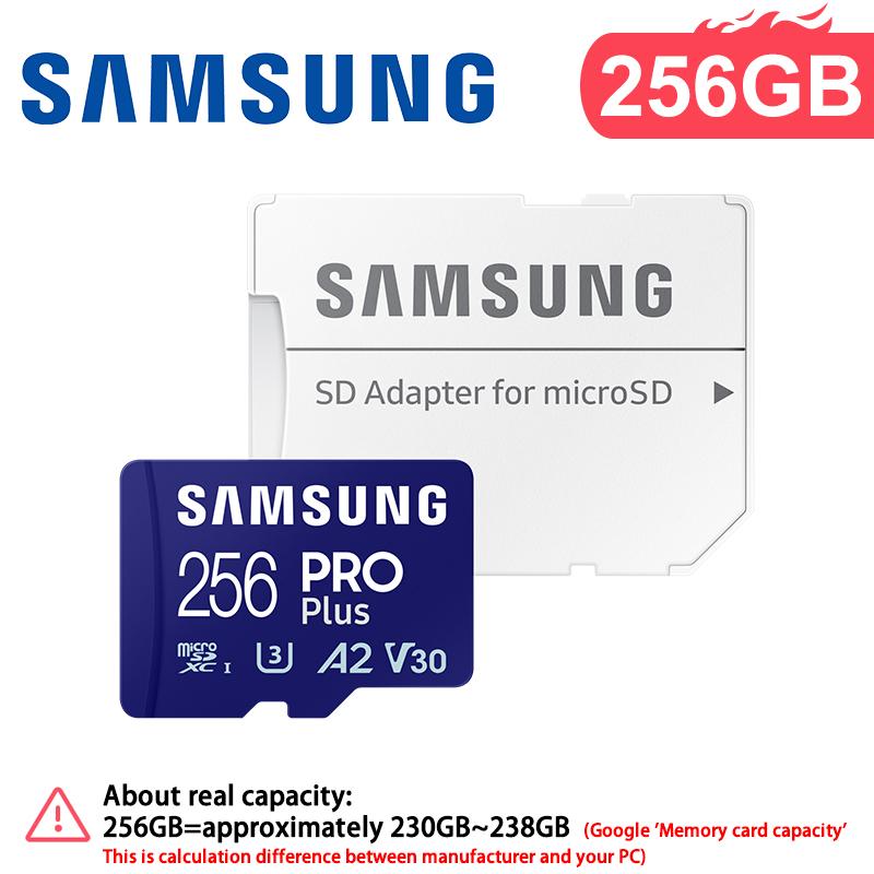 Samsung 128GB PRO Plus microSD Memory Card 256GB microSDXC,512GB Up To 180 MB/s,Full HD & 4K,UHS I,C10,U3,V30,A2,for Phones GoPRO and DJI Drone Camera