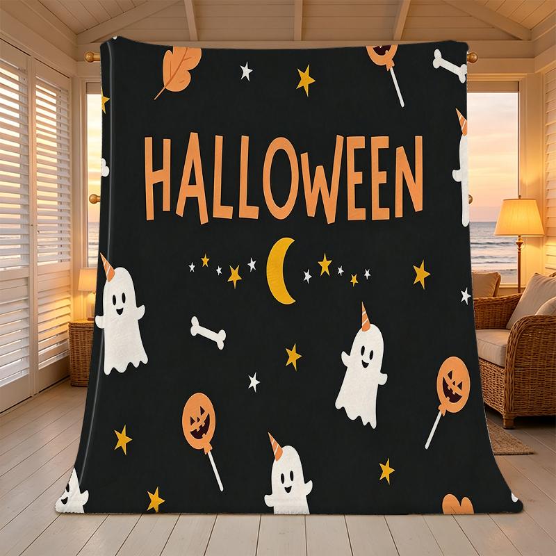 Lightweight Flannel Throw Blanket Soft Warm Cozy for Home, Festive Christmas & Halloween, All Occasion Comfort