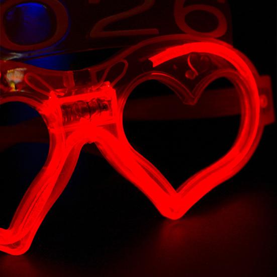 Fun Sunglasses LED Light Up Heart Glasses Glow in The Dark Party Eyewear for Concerts Nightclubs Raves