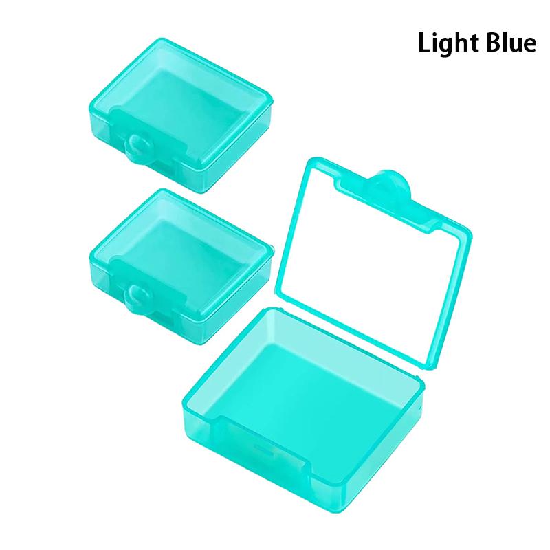 3pcs Mini Square Transparent Plastic Small Boxes Pill Jewelry Storage Case Container Storage Small Pill Box Portable Travel Home светло-синий