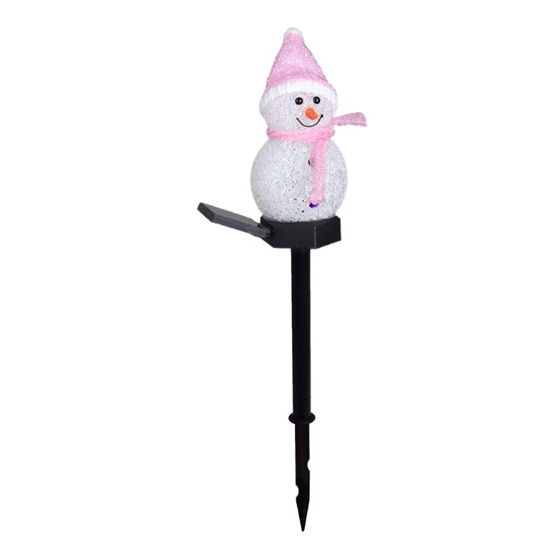 Outdoor Solar Pathway Lights Cute Cartton Small Snowman Solar Energy Lawn Light Grounding Light Landscape Garden Lamp