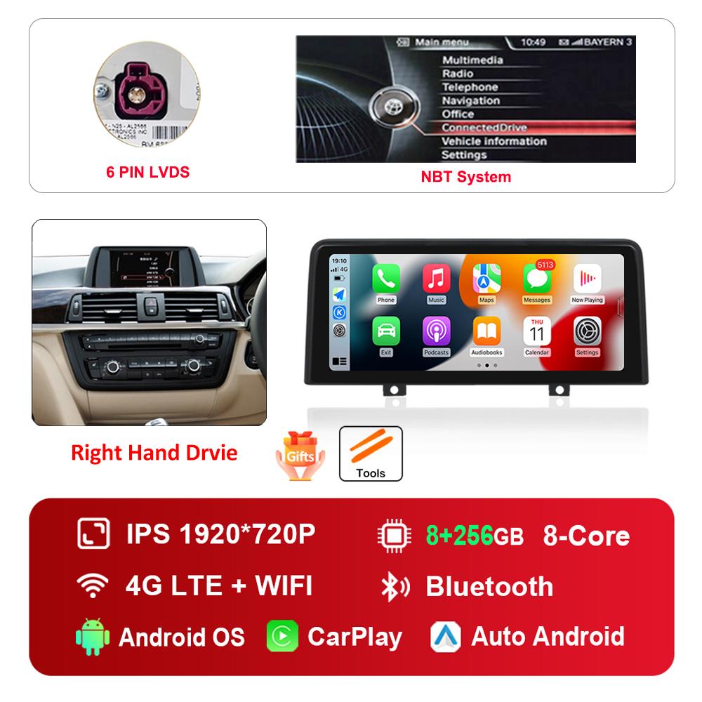 12.3 Inch Right Hand Drvie for BMW 3 4 Series F30 F31 F32 F33 F34 F36 NBT EVO System Android Car Radio Multimedia Player 4G WiFi