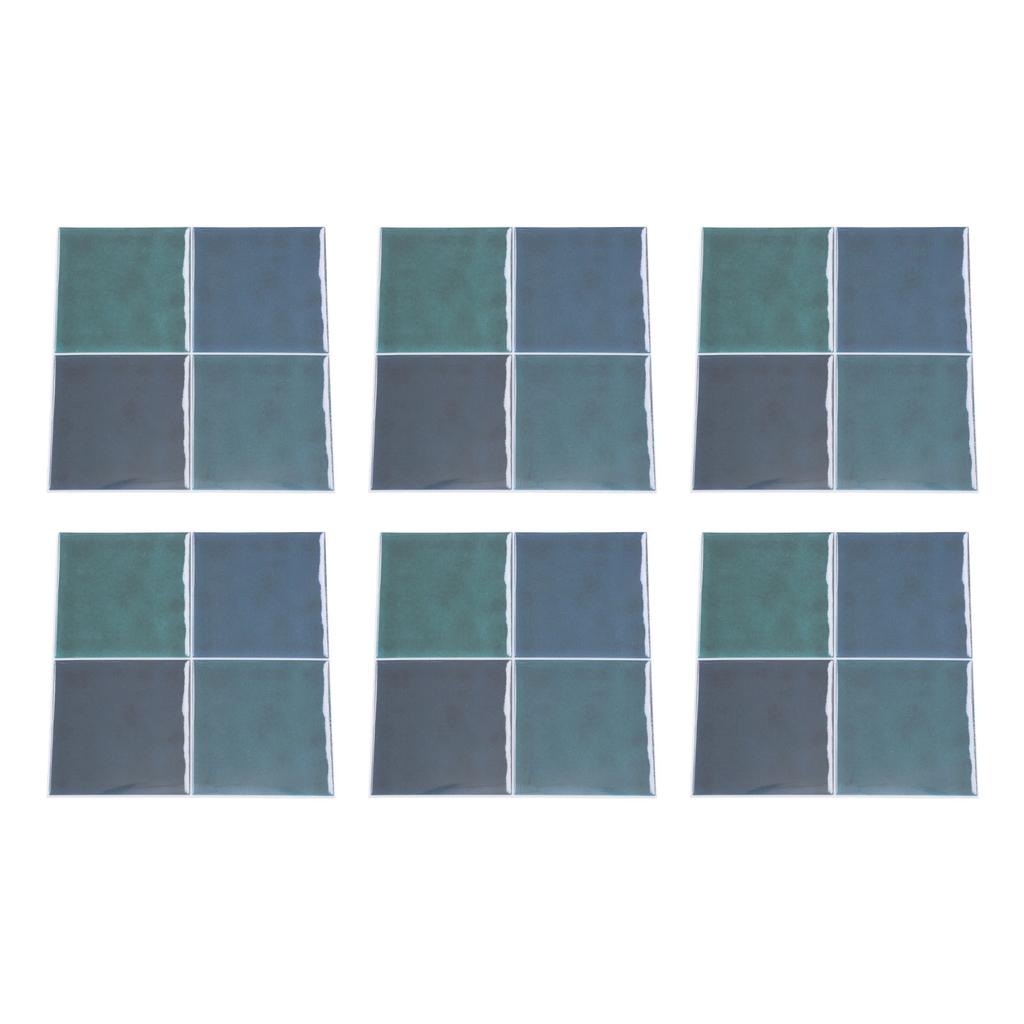 10Pcs European Ceramic Tile Stickers Thickened Crystal Film Square Peel Stick Backsplash Waterproof