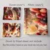 Beeren-Käsekuchen-Design Bettwäsche Bettbezug-Sets Bettbezüge Kissenbezüge Geschenke (1 * Bettbezug 2 * Kissenbezüge, ohne Bettdecke)