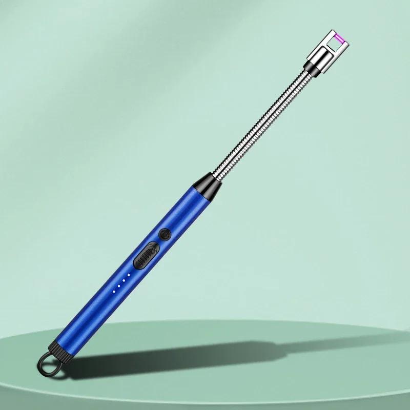 Creative Electric Solitary Electronic Pulse Ignition Household Kitchen Artifact Outdoor Windproof Long Range Charging Lighter