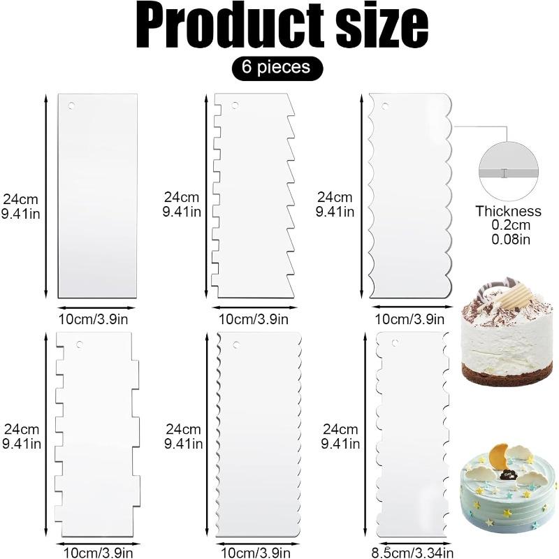 Klare Tortenspatel Verschiedene Formen Tortenränder Tortendekoration Zuckerguss Dekorationskamm Glatter Spatel Küchen Backen DIY Werkzeuge