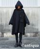 Antiqua Adjustable Sleeve Pocketable Poncho Free Size 05 Black Women's WTC-0002
