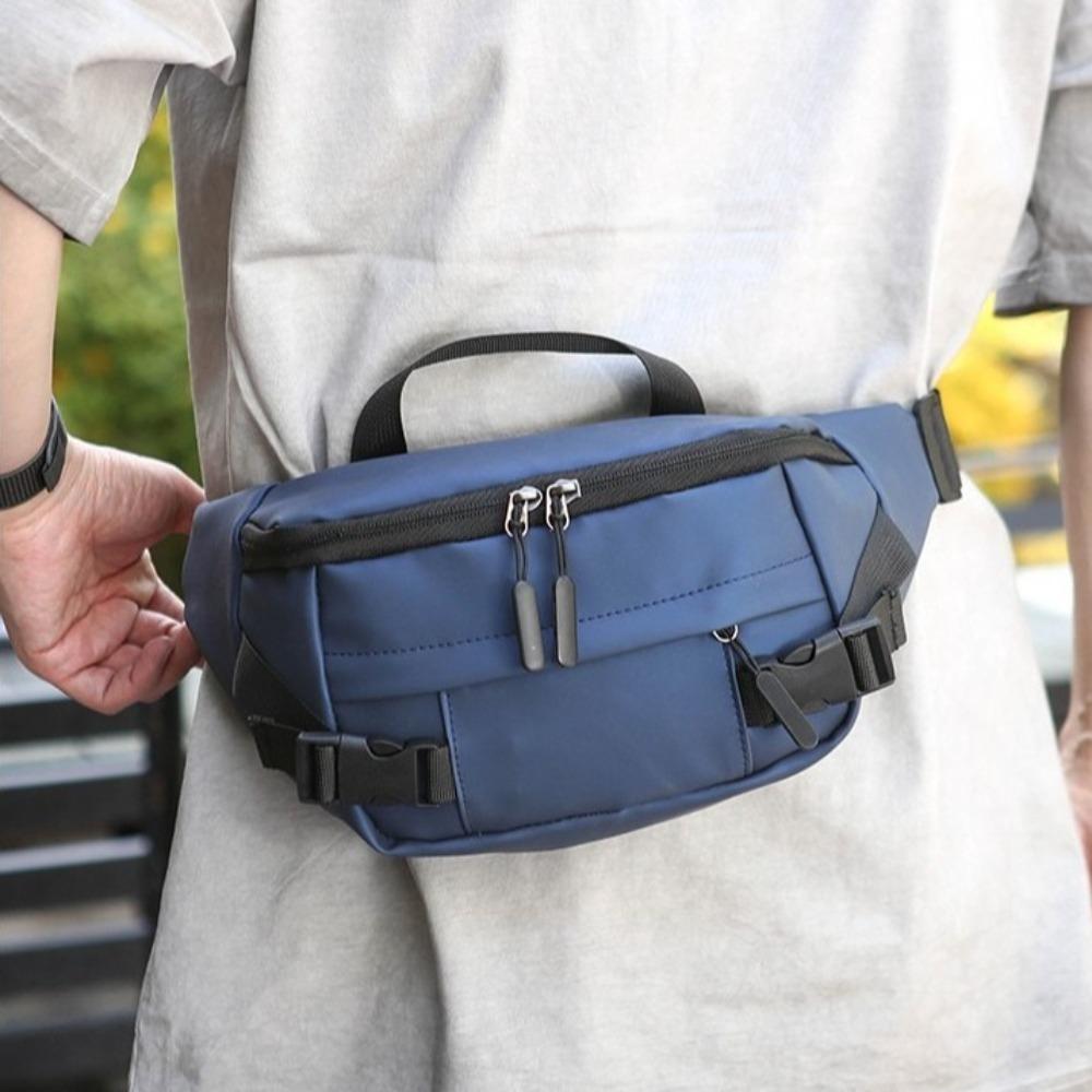 Multi-function Running Waist Bags Solid Color Fanny Phone Pack Simple Men Chest Bag  Running