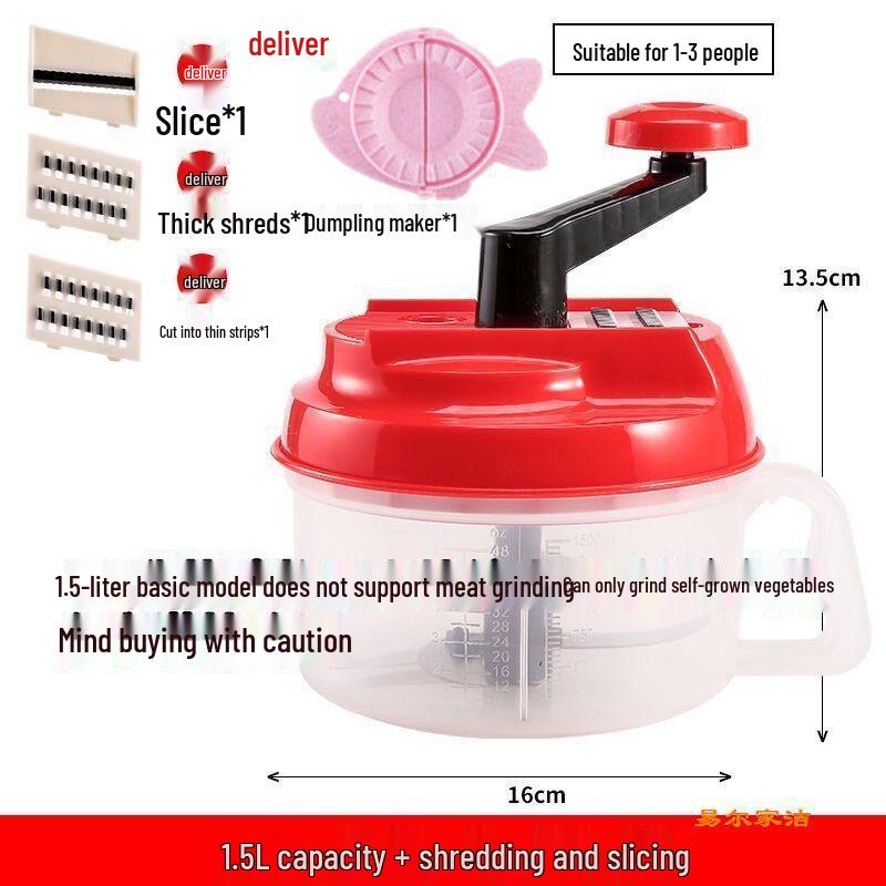 Hand-Cranked Manual Meat Grinder and Vegetable Cutter for Kitchen