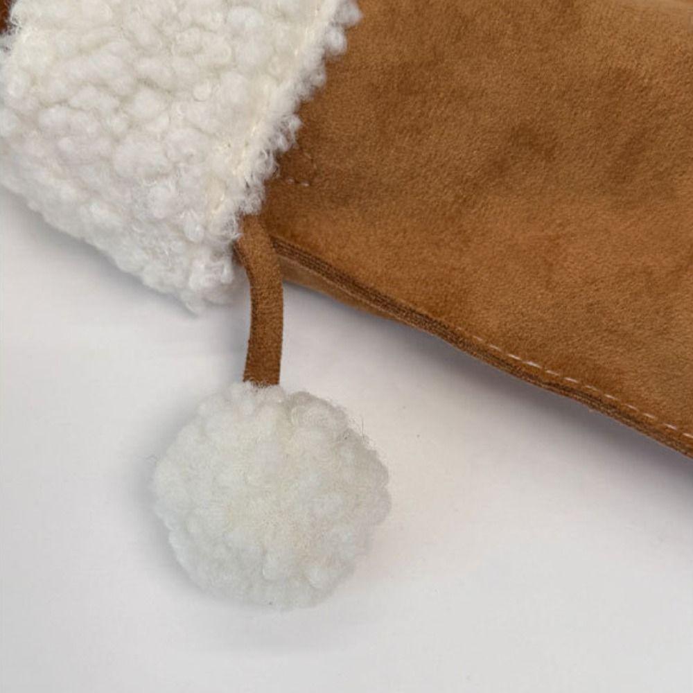 Portable Korean Style Suede Crossbody Bag LambWool Fluffy Christmas Sock Bag Phone Storage Casual Plush Boot Bag Girl
