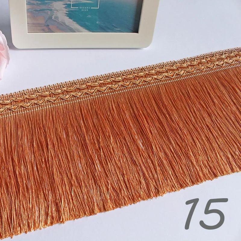 11.7M Braided Webbing Fringed Lace Boho Curtain Trim 16cm Width Polyester Tassel DIY Upholstery Decor European Trim Accessories