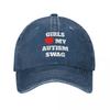 Girls Heart My Autism Swag Baseball Caps Vintage Distressed Denim Washed Snapback Hat Activities Adjustable Caps Hat