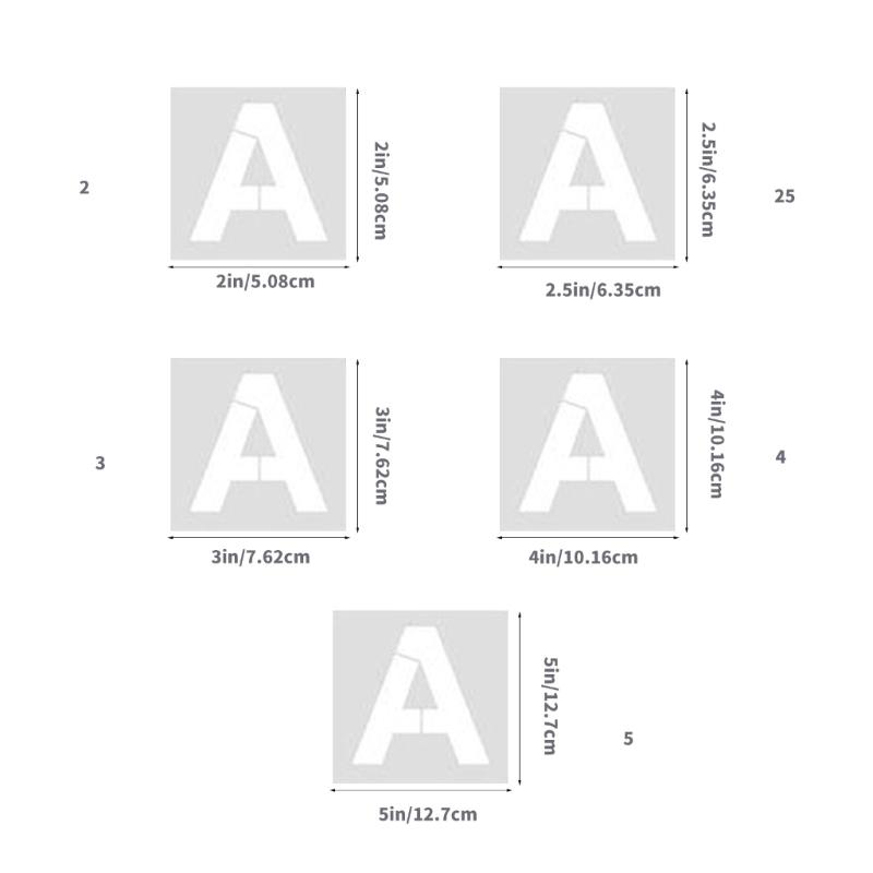 60Pcs Painting Templates Letter and Number Stencils Kids Drawing Stencils for Wood Sign Cake Painting Wall Decoration