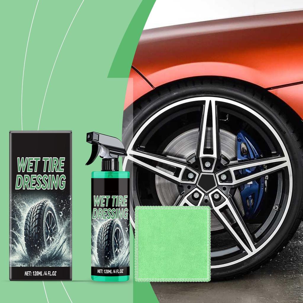 Car Tire Gloss Spray Car Tire Decontamination Polishing Maintenance Brightening Liquid Coating Agent 120ml