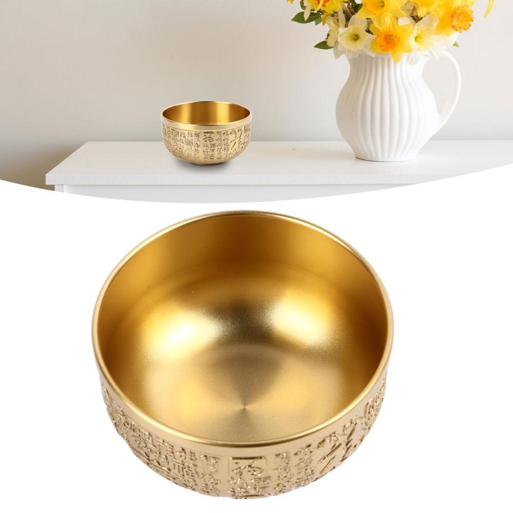 10cm Feng Shui Brass Bowl Hundred Blessings Brass Treasure Bowl Wealth Money Bowl Office Decor