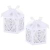 Wedding Favour Boxes 24 Pcs Candy Treat Gift Box with Ribbons Carved Hollow Small Gift Box for Personalised Sweets Communion