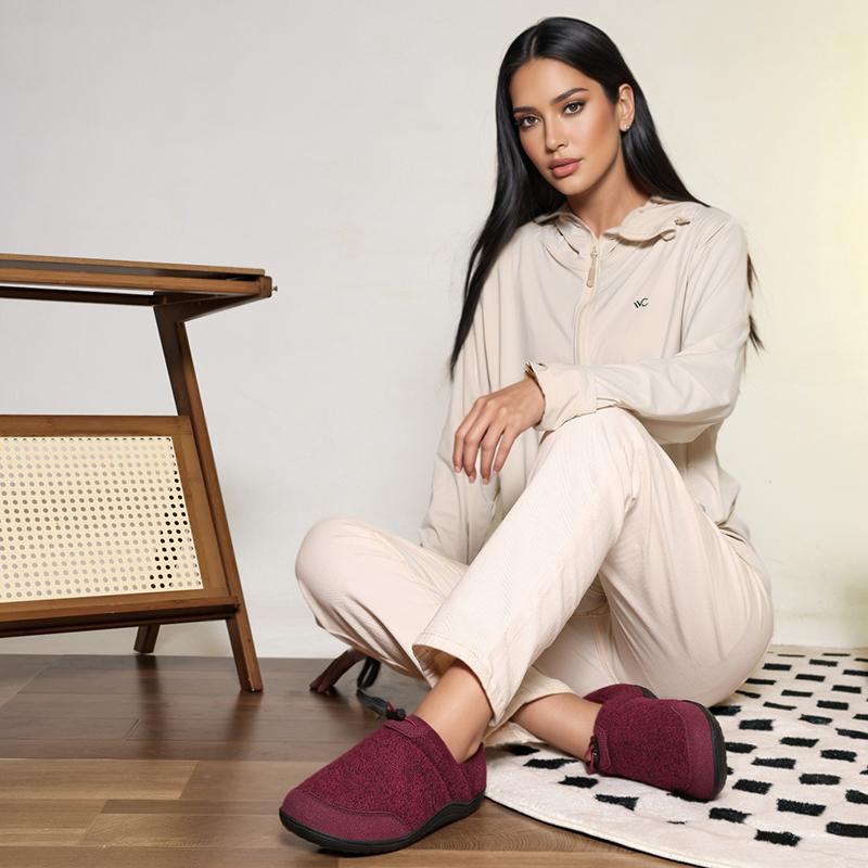 Couple's Winter Cotton Shoes Plush Warm Indoor Walking Shoes Elastic Flats Winter Warm Casual Shoes Anti-slip Soft Sole