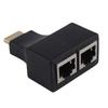 2pcs/Lot HDMI-compatible To RJ45 Dual Ports Converter Network Cable Extender Over by Cat5e Cat6 Cable 1080p For HDTV HDPC PS3 ST