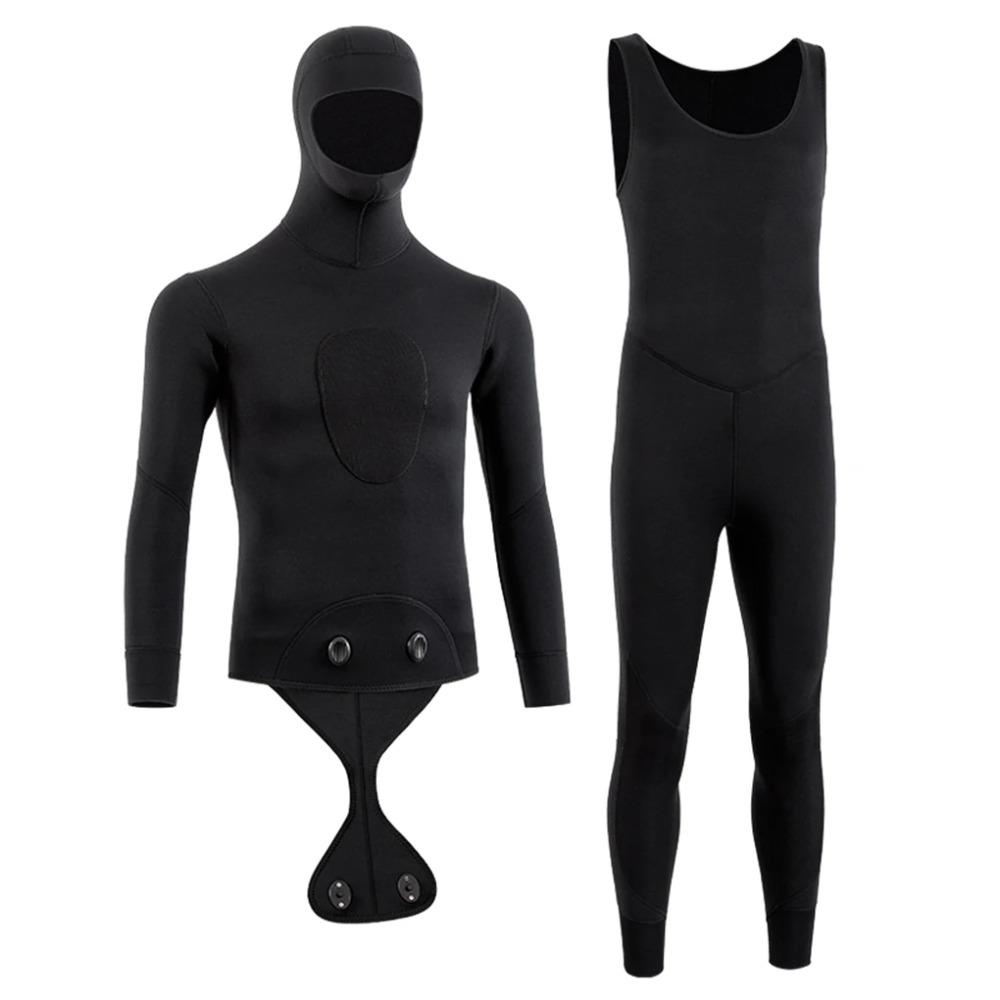 Professional Diving Suit Men’s Deep Diving Warm Wetsuit Cold-Proof 3mm Thickened One-Piece Snorkeling Fishing and Hunting Suit