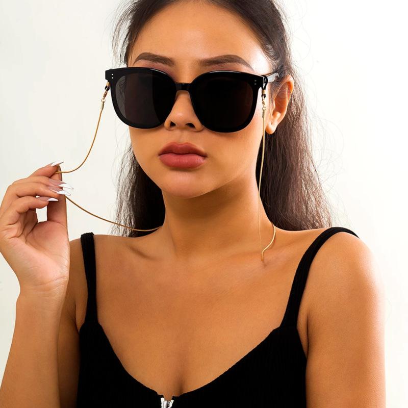 Retro fashion unisex trend hanging chain accessories, simple thin chain snake bone chain glasses chain