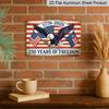 2D Flat 250 Years of Freedom Metal Sign 1776-2026 American Independence Day Decor Rustic Aluminium Plaque with Bald Eagle & Flags Design Vintage Wall