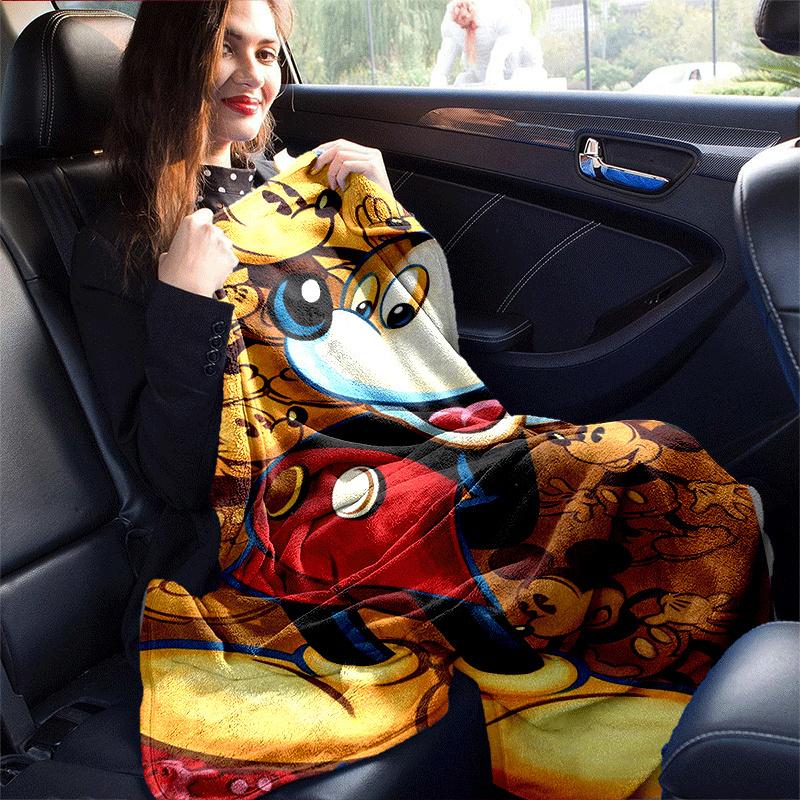 1pc Mickey Printing Blanket - Soft, All-Season Throw for Office Blanket, | Personalized Gift with Adorable Cartoon Design