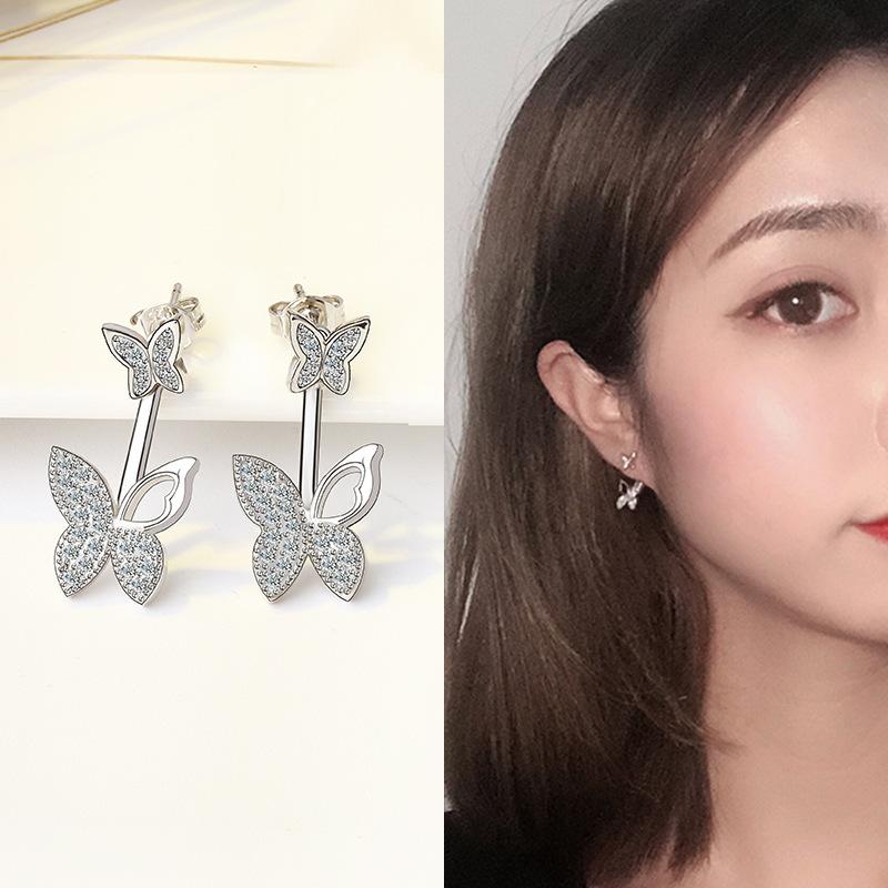 New Rear Hanging Butterfly Earrings Temperament Earrings for Women High-end Jewelry Gifts