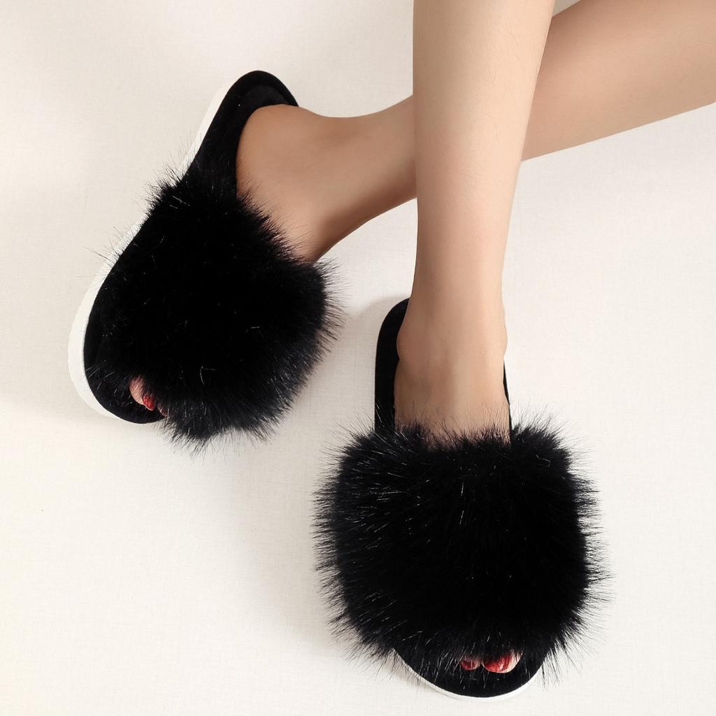 Cotton slippers winter long hair slippers indoor slippers 2025 new spring and autumn four seasons hair
