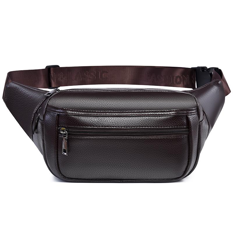

Мужская кожаная поясная сумка - Ретро поясная сумка, Нагрудная сумка-слинг, Поясная сумка через плечо, Повседневная мода, Прочная и стильная