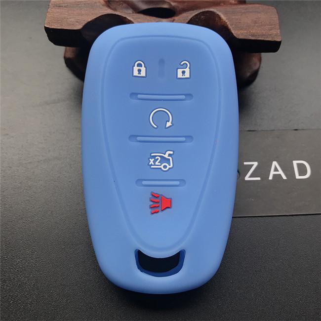 ZAD Silicone Car Key Cover Case For Chevrolet Cruze 2016 Malibu XL Camaro 5 button Smart Remote Key Case Jacket FOB