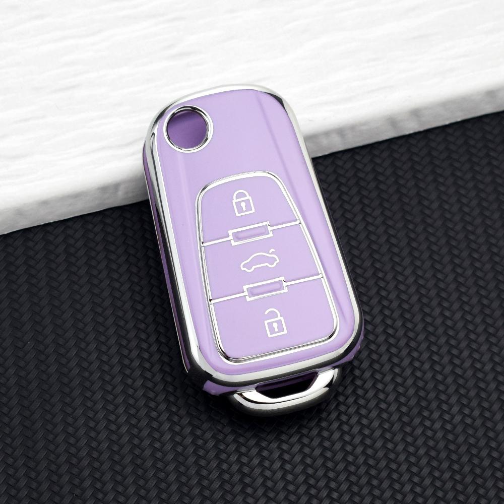 3 Buttons Premium Soft TPU Car Key Fob Protective Cover Shell for MG ZS MG6 MG5 GT MG3 GS MG7 350 360 750 Roewe RX5 Keychain