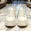 Imitation Leather Platform White Shoes Women's 2025 New Versatile Height Increase Small Casual Sports Board Shoes Ultra-light Bottom Muffin Shoes