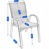 4 x GARTENSTUHL FÜR TERRASSE Balkon GARTEN Sessel Metall Modern Set