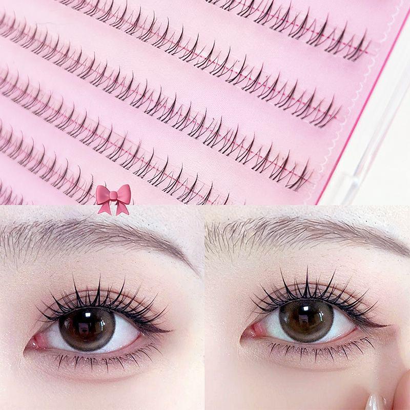 Natural Looking Ultra Soft Split Segments Glue Free Small 240 Clusters Lower Eyelash False Eyelashes Transparent For Be