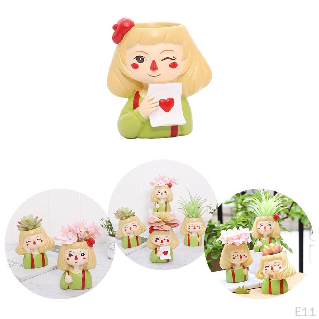 Head Pot er indoor and outdoor Resin er, Cute s Flower Pot, No