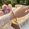 Gold Plated Cloisonne Bracelet Double Bangle Traditional Chinese Double Bangle Flower Pattern Enamel Design Ethnic Bracelet