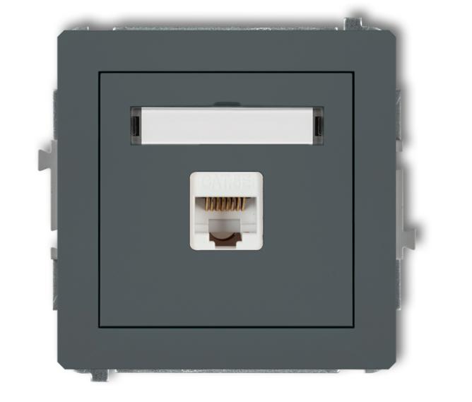 Deco Single Computer Socket 1Xrj45, Cat. 5E, 8-Pin Matte Graphite 28Dgk-1