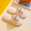 Elegant Hairy Slippers Fruit Linen Slippers Summer Home Indoor Sandals Slippers Simple Fabric Cotton Slippers Female Home Shoes Slippers Pink