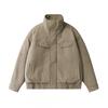 Unisex Winter Cotton Puffer Jacket Oversized Warm Stand Collar Workwear Style Casual Outerwear
