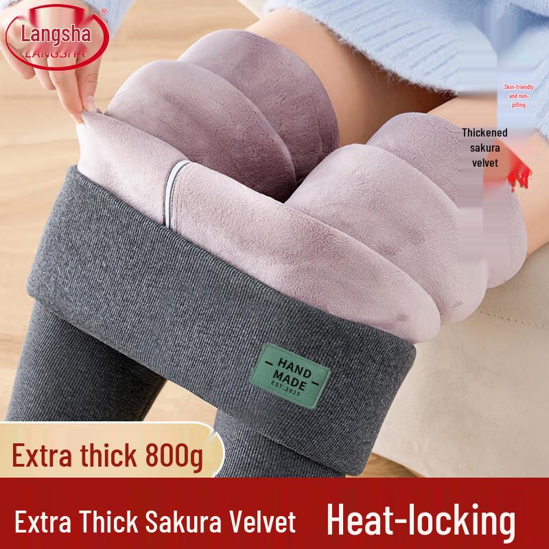 

Langsha Women s 800g Fleece-Lined High-Waist Winter Thermal Leggings