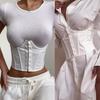 High Waist Corset For Women Lace Up Goth Bustier Top Body Shapewear Women Female Push Up Bustier Waist Clips For Dresses