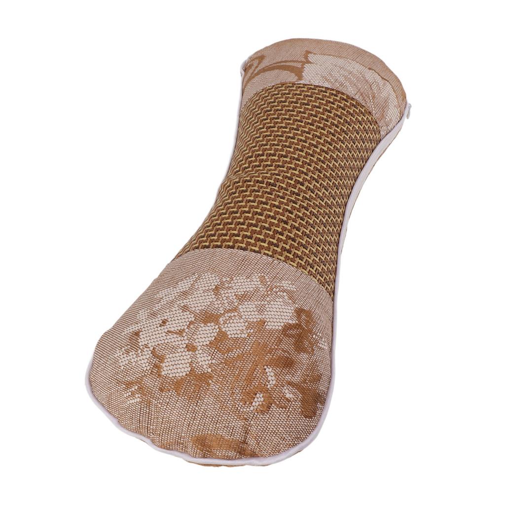 Wormwood Pillow Bone Shaped Reduce Fatigue Promote Circulation Detachable Cleansing Neck Cervical Pillow Coffee Color
