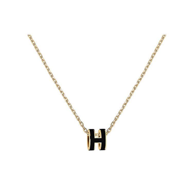 

Hermes Mini Pop H Logo Lacquered Metal Palladium Necklace Women necklace H147992F-03 Box+Shopping Bag